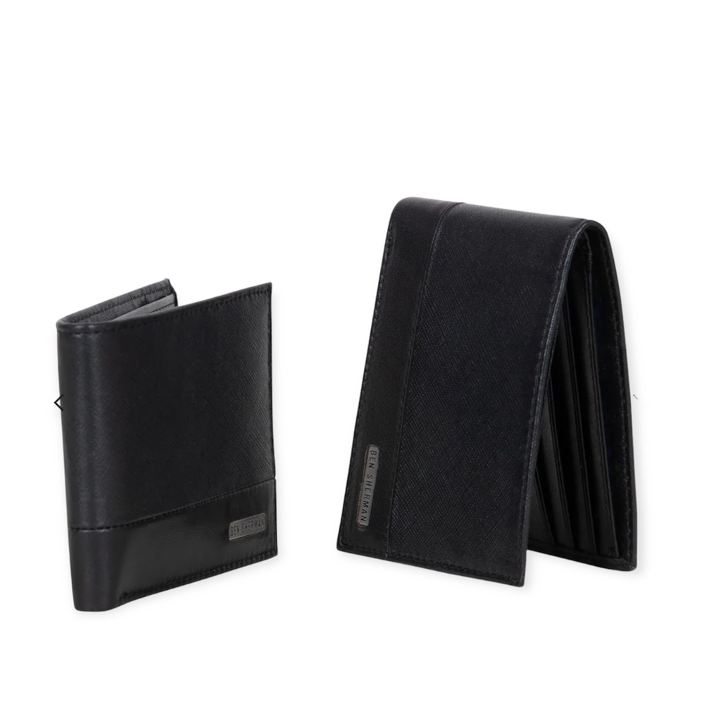 Ben Sherman Manchester Collection Slim BiFold Wallet in Black